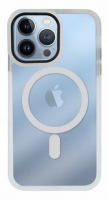 Capa Iphone 13 Pro MAGSAFE Transparente com Border Silicone Branco