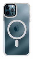 Capa Iphone 12 Pro Max MAGSAFE Transparente com Border Silicone Branco