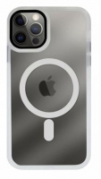 Capa Iphone 12 Pro MAGSAFE Transparente com Border Silicone Branco