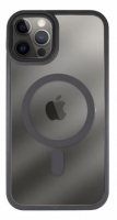 Capa Iphone 12 Pro MAGSAFE Transparente com Border Silicone Preto