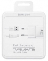 Carregador Samsung EP-TA20EWEUGWW 2A 15W com Cabo de Dados Micro USB Branco Original em Blister