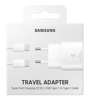 Carregador Samsung EP-TA800XWEGWW 2A Fast Charger 25W Tipo C Branco Original em Blister