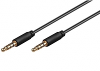 Cabo Multimedia Jack 3.5mm / 3.5mm Macho/Macho 1m Preto