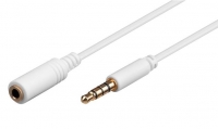 Cabo Multimedia Jack 3.5mm Macho/Femea Goldplated 0.5m Branco