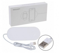 Carregador Wireless 2 em 1 Mini Airpower Wireless Charger Pad Branco