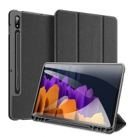 Capa Samsung Galaxy Tab S7 Plus, S8 Plus 12.4  (T970, T976, X800, X806) DUX DUCIS DOMO Flip Book Preto