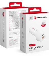 Carregador Isqueiro Forcell Carbon Type C 3.0 PD20W + USB QC3.0 18W 5A CC50-1A1C (Total 38W) Branco