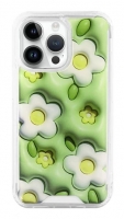 Capa Iphone 11 Silicone Flores Verdes