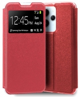 Capa Xiaomi Redmi 12 Flip Book com Janela Vermelho