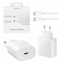 Carregador Rapido Samsung EP-TA845XWEGWW 45W 5A USB-C com Cabo USB C para USB C Branco em Blister