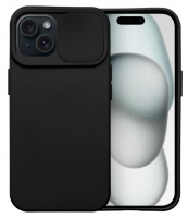 Capa Iphone 15 Silicone SLIDE CAM Preto