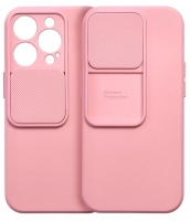 Capa Iphone 15 Plus Silicone SLIDE CAM Rosa