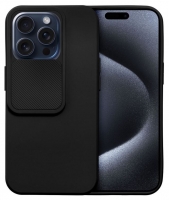 Capa Iphone 15 Pro Silicone SLIDE CAM Preto