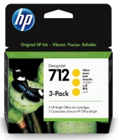 Tinteiro HP 712 3-Pack 29-ML Amarelo Original