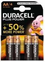 Pilhas Duracell Alcalinas MN1500B4 AA LR6 1.5V Plus Power (4 unidades)