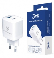 Carregador 3MK Gan 33W 2 Portas (1xUSB-C + 1xUSB-A)