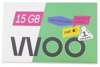 Cartao Sim Woo 25GB Internet e 500 Minutos