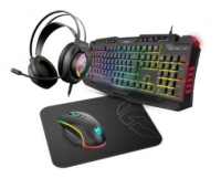 Kit Gaming Teclado + Rato + Headphones + Tapete KROM Kritic RGB Rainbow PT