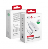 Carregador + Cabo FORCELL USB-C 2.4A 18W Quick Charge 3.0 Branco