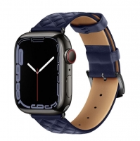 Bracelete Apple Watch 42mm, 44mm, 45mm, 49mm HOCO Elegant Leather WA18 Azul Escuro