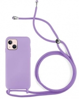 Capa Iphone Iphone 15 Pro Max Silicone SOFT Lilas com Cordão