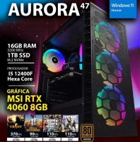 Computador GAMING AURORA 47 V2 (I5 12400F, RTX 4060 8GB, 16GB RAM, 1TB SSD, WIN 11 HOME)