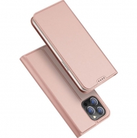 Capa Iphone 15 Pro Flip Book DUX DUCIS Skin Pro Smooth Leather Case Rosa