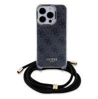 Capa Iphone 15 Pro GUESS com Cordão e Estampado Preto (GUHCP15LHC4SEK)