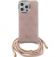 Capa Iphone 15 Pro GUESS com Cordão e Estampado Rosa (GUHCP15LHC4SEP)