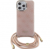 Capa Iphone 15 Pro Max GUESS com Cordão e Estampado Rosa (GUHCP15XHC4SEP)
