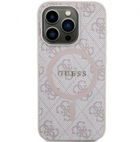Capa Iphone 13 Pro Max GUESS Estampado Rosa com Magsafe (GUHMP13XG4GFRP)