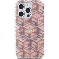 Capa Iphone 15 Pro Max GUESS Estampado IML Gcube Rosa com Magsafe (GUHMP15XHGCUSTGP)