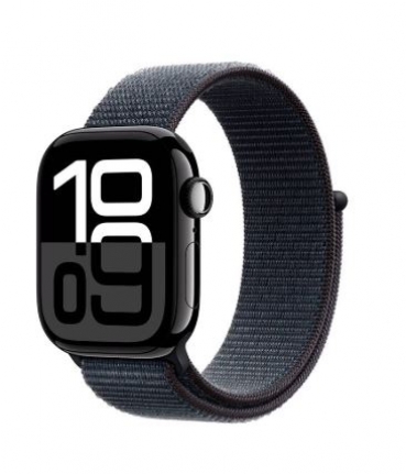 Apple Watch Series 10 GPS 42mm Alumínio Preto Brilhante c/ Bracelete Loop Desportiva Tinto