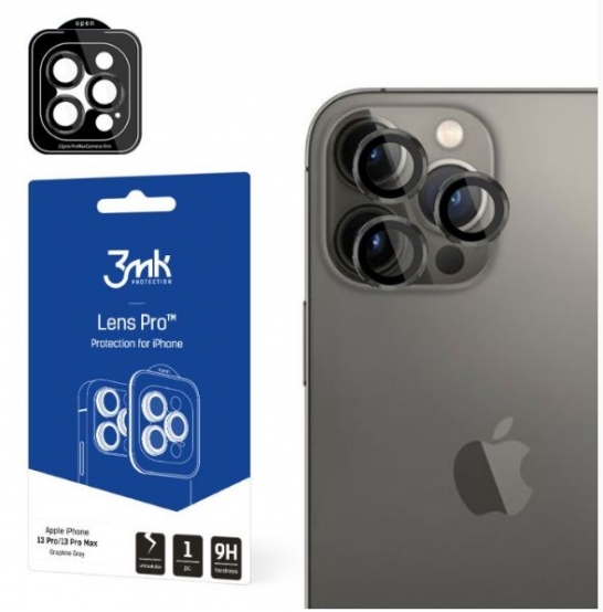 Pelicula de Vidro para Camara Apple iPhone 13 Pro, Iphone 13 Pro Max - 3mk Lens Protection Pro Graphite Gray