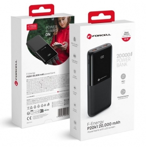 PowerBank FORCELL F-ENERGY P20k1 PD QC3.0 3A 20W 20000 mAh black