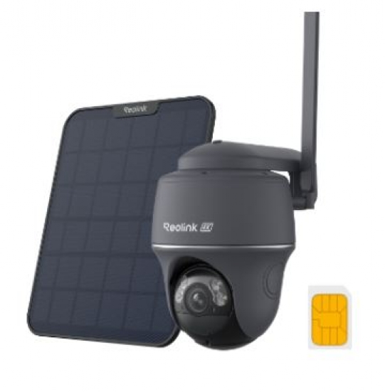 Câmara Vigilancia Reolink Go PT Ultra (Gray) + Painel Solar 2 Preto + Suporte Cartão Sim 4G