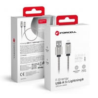 Cabo de Dados USB-A para Lightning FORCELL F-ENERGY Metal C236 2,4A 12W 2m