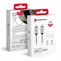 Cabo de Dados USB-C para USB-C FORCELL F-ENERGY Metal C239 PD QC4.0 5A 100W E-mark 2m