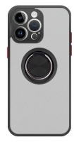 Capa Iphone 17 Smoked com Anel Iman Silicone Preto