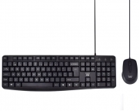 Teclado + Rato USB Ewent EW3007 Silent PT Preto