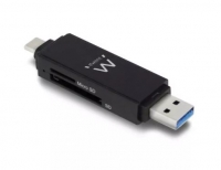 Leitor de Cartões Memoria EWENT EW1075 USB3.1 GEN 1 Compact All-in-one USB-C/USB-A