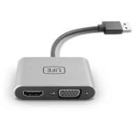 Adaptador 1Life va: USB para HDMI + VGA Cinza