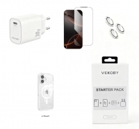 Starter Pack VEKOBY Iphone 17 (Capa + Pelicula + Carregador 30W + Proteção Camara)