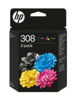 Pack de 2 Tinteiros HP 308 Instant Ink 6L6S6UE - Preto + Cores Original