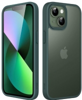 Capa Iphone 13 Pro Silicone Preto/Verde Escuro