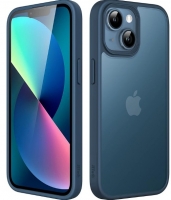 Capa Iphone 13 Pro Silicone Preto/Azul