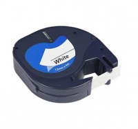 Fita Dymo LetraTag 91200 12mm x 4mts Preto/Branco Compativel
