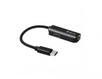 Adaptador USB-C para Jack Audio 3.5mm e Carga USB-C DEVIA 2 em 1 Preto