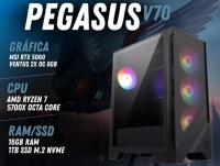 Computador Gaming Pegasus V70 AMD Ryzen 7 5700X / RTX 5060 8GB / 16GB RAM / 1TB SSD
