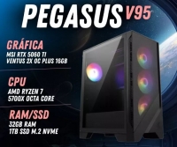 Computador Gaming Pegasus V95 AMD RYZEN 7 5700X / RTX 5060 TI 16GB / 32GB RAM / 1TB SSD
